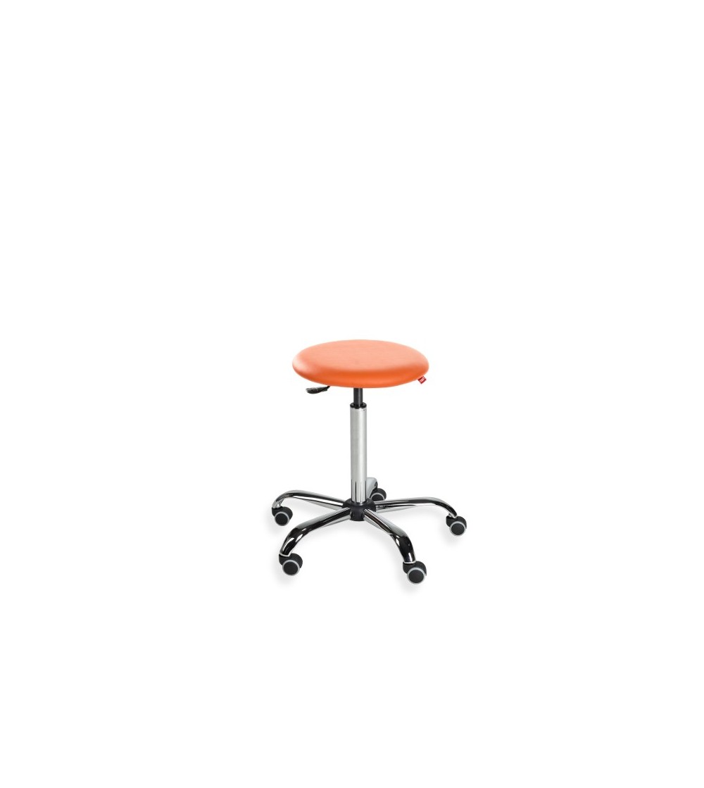 Taboret, stołek, hoker BlackTab Eco- ekoskóra, chrom, kółka