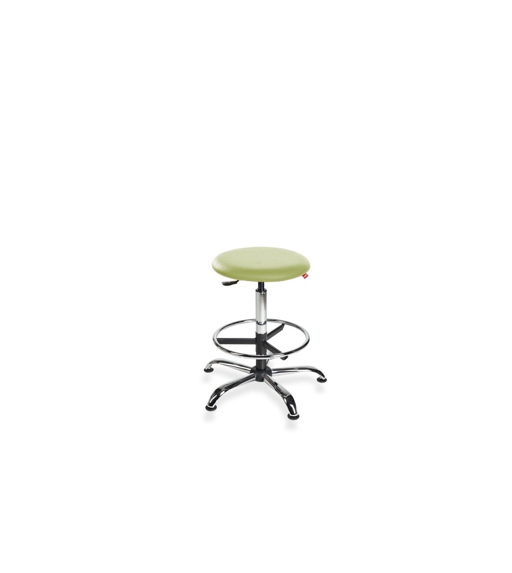 Taboret, stołek, hoker BlackTab Eco- ekoskóra, chrom, stopki, podnóżek