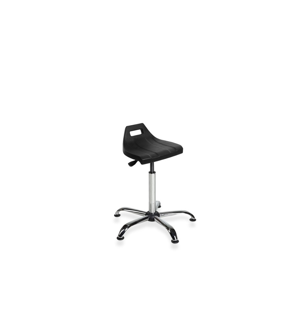 Hoker warsztatowy PurHoker z pianki, chromowana podstawa, stopki