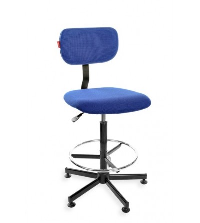 Podwyższane ergonomiczne krzesło szwalnicze Black 01, podnóżek, stopki