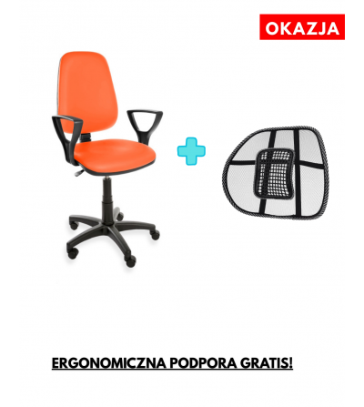 Krzesło biurowe obrotowe KOMFORT ECO z podłokietnikami, ekoskóra