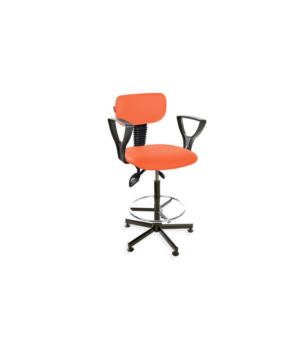 krzesło laboratoryjne Black Eco asynchro H + RING PD z podłokietnikiem